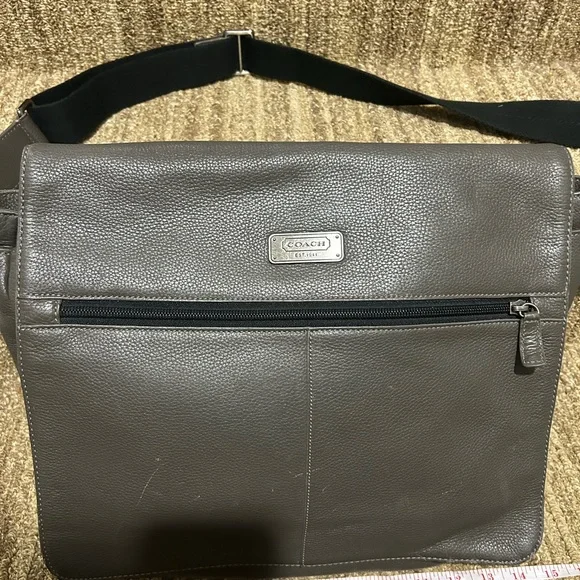 Coach Gray Leather Messenger Bag